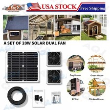 Solar Powered Fan Kit 20W Solar Panel Waterproof DC Exhaust Fan for Chicken Coop