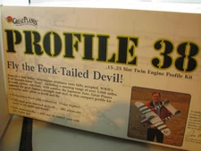 NOS Great Planes Profile 38 Twin Engine Radio Control Model Airplane NEW!