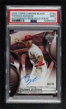 2025 Chrome Black Rose Gold Wave Refractor 4/15 Thomas Saggese PSA 9 Auto w5p