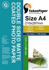 50 Sheets 8.3x11.6 Inch A4 Double Side Matte Inkjet Photo Paper 180gsm Craft