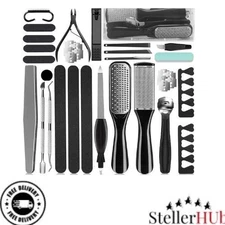 36pc CALLOUS Remover Pedicure Tool Set Kit Foot File Scraper Brush Nail Rasp
