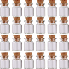Maxmau 24Pcs Mini Glass Bottles with Cork Stoppers 5Ml DIY Art Crafts Storage Co