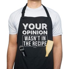100 Cotton Black Funny Aprons for Men Dad Husband Fathers Day Grilling