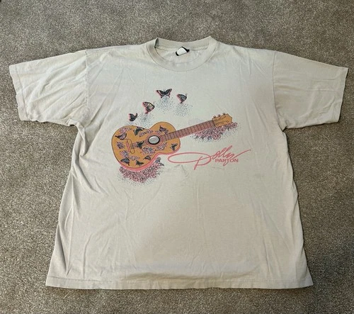 Rare Dolly Parton Vintage Tshirt Butterfly Guitar XL -read Vintage vintage concert t-shirt, vintage, size XL, single stitch, B+ condition