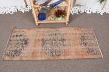 Decorative Rug, Southwestern Yellow and Blue 1.7x4.1 ft