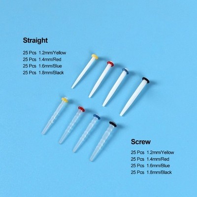 Dental Quartz Fiber Post Kit 8Sizes Straight & Screw Threaded Posts Endo 200pcs 