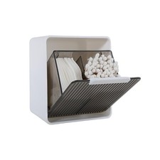 Wall Mounted Qtip Holder, Cotton Swab Storage with Lid, Bathroom Canister Org...
