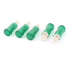 5 Pz AC 220V 2  terminale  13mm incassati verde indicatore luce pilota