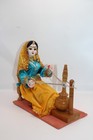 VTG Beautiful Handmade Indian Doll Woman Churning Butter Pottery Face & Hands  — photo 2