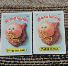 Garbage Pail Kids Topps Off-the-Wall Paul 75a & Zach Plaque 75b Card Lot