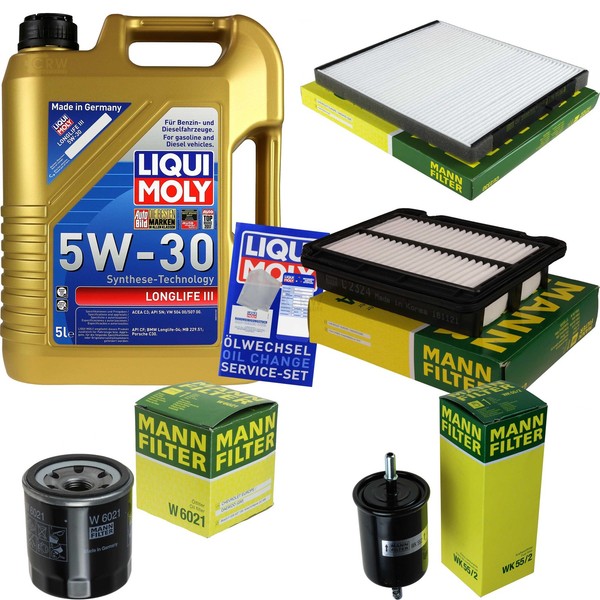 Mann Inspektionspaket 5L Liqui Moly Longlife 5W-30 FüR Chevrolet Aveo Stufenheck-image