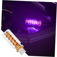 LED USB Touch Control Car Atmosphere Light, Portable Mini Glass Bottle Purple