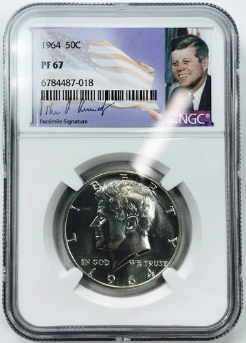 1964 P KENNEDY HALF DOLLAR! NGC PF67! AMAZING! BEAUTIFUL! WOW! NR #P1783