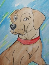 GAT Original Painting Whimsical Home Decor Gift 4x6 Dog Whimsical Animals Puppy