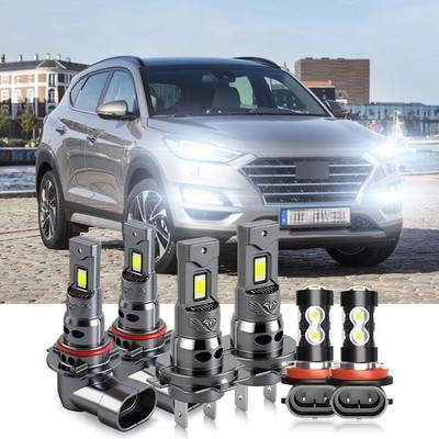 For Hyundai Tucson 2019-2020 6x LED Headlight Fog Light Bulbs Combo Kit 6500k