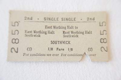 1966 East Worthing Halt to Southwick British Rail Railway Train Ticket 