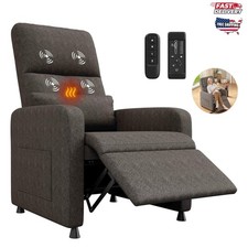 Power Massage Recliner Chair Home Single Modern 22"Seat Width Reclining Sofa US