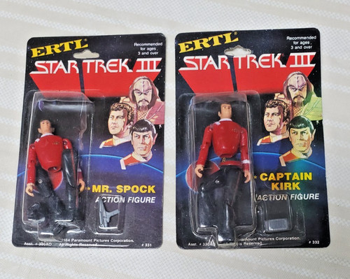 1984 STAR TREK III: Search for Spock ERTL 3.75" Figure Set of 2 CARDED CM6387