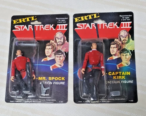 1984 STAR TREK III: Search for Spock ERTL 3.75" Figure Set of 2 CARDED CM6387