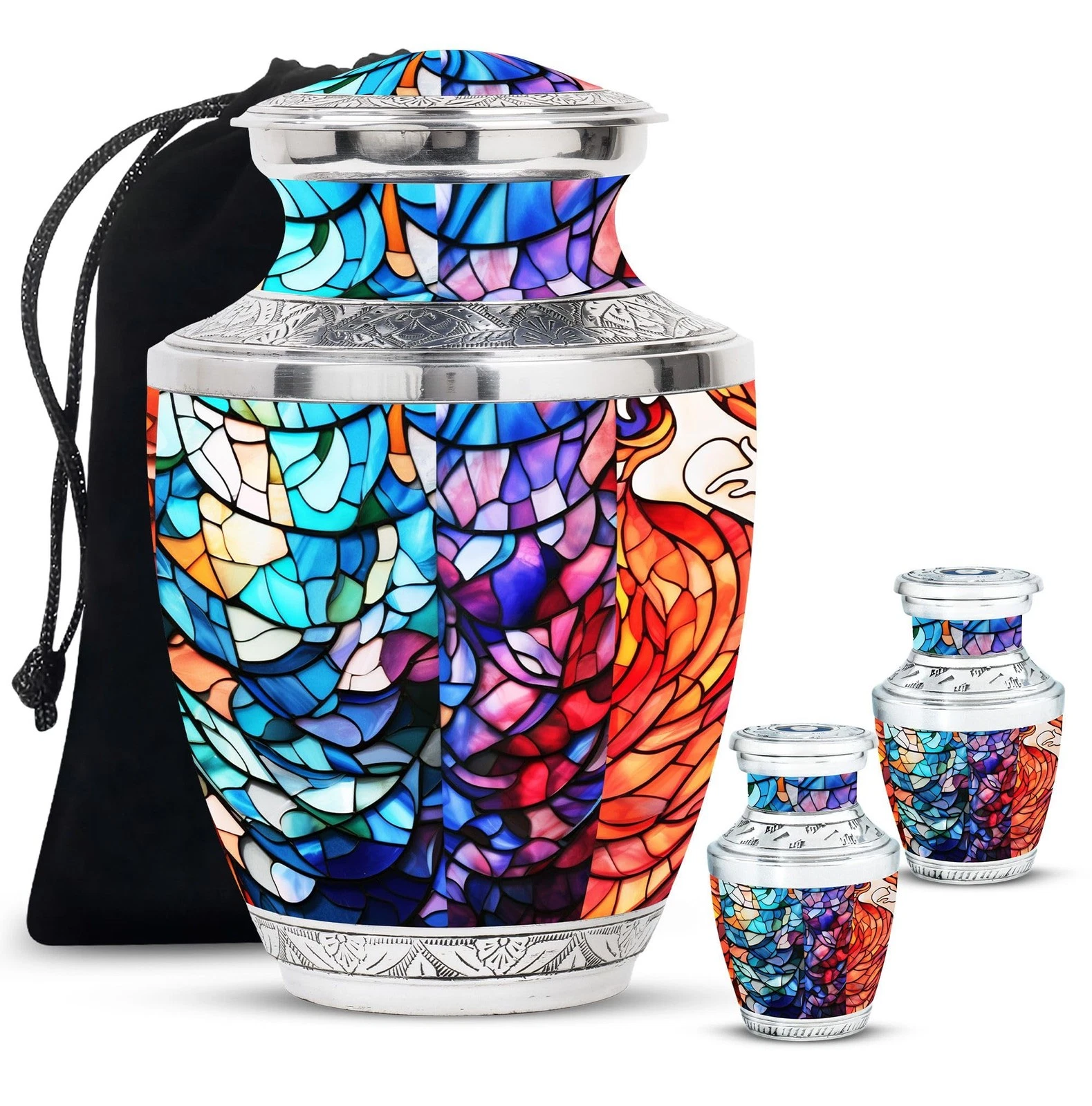 Stained Glass Small Decorative Urn Memorial Urns For Human Ashes For Ashes