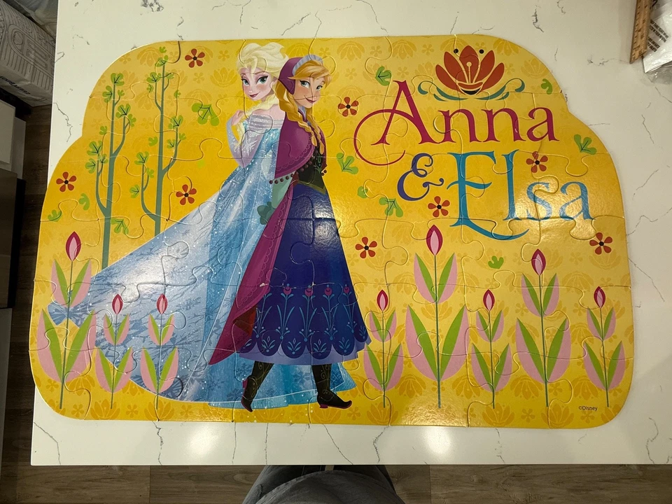 Disney Frozen Anna & Elsa 46 Piece Large Floor Puzzle 24" x 36" 3 Feet Cardinal - Image 2 of 4