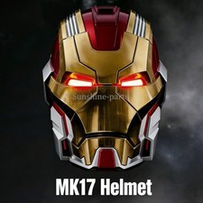 Iron Man MK17 1/1 Wearable Cosplay Mask Helmet Gold English Voice-control Prop