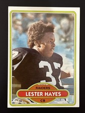 Lester Hayes 1980 Topps Rookie Football Card #195 Oakland Raiders Cornerback. rookie card picture