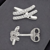 Ohrstecker 925 Sterling Silber 34 Zirkonia Ohrringe Silberohrringe