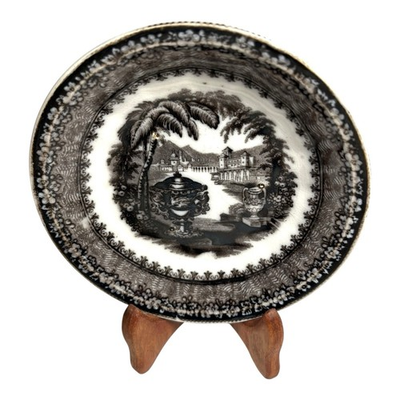 #ad #ad Antique Black Transferware Dish in Washington Urn Pattern Pearl Stoneware $60.00