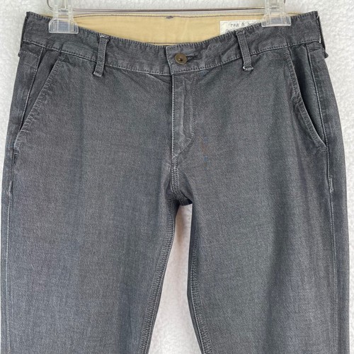 Rag & Bone Womens Size 30 Grey Slim Fit Tapered Chino Trousers Handmade USA