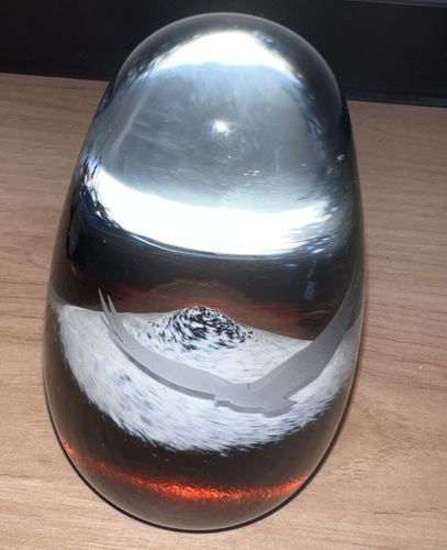 Caithness Glass Paperweight Bird Of Prey Eagle Over Snow Capped Mountain 9.5cmH - Picture 3 of 8