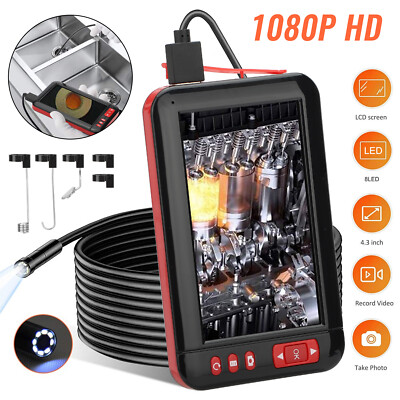 2M Industrial Endoscope 1080P 4.3'' Screen 8mm Borescope Inspection Camera 8 LED