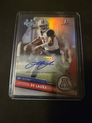 2023 Bowman Chrome University Jayden De Laura RC Refractor Auto /499 Arizona 