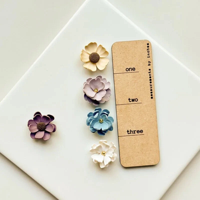 Mini juego de moldes cortadores de arcilla de pétalos de flores para joyería de polímero artesanía hágalo usted mismo 5 piezas Foto 4 de 4