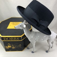 Dobbs Fifth Avenue Vintage Black Fedora & Original Box Size 6 7/8