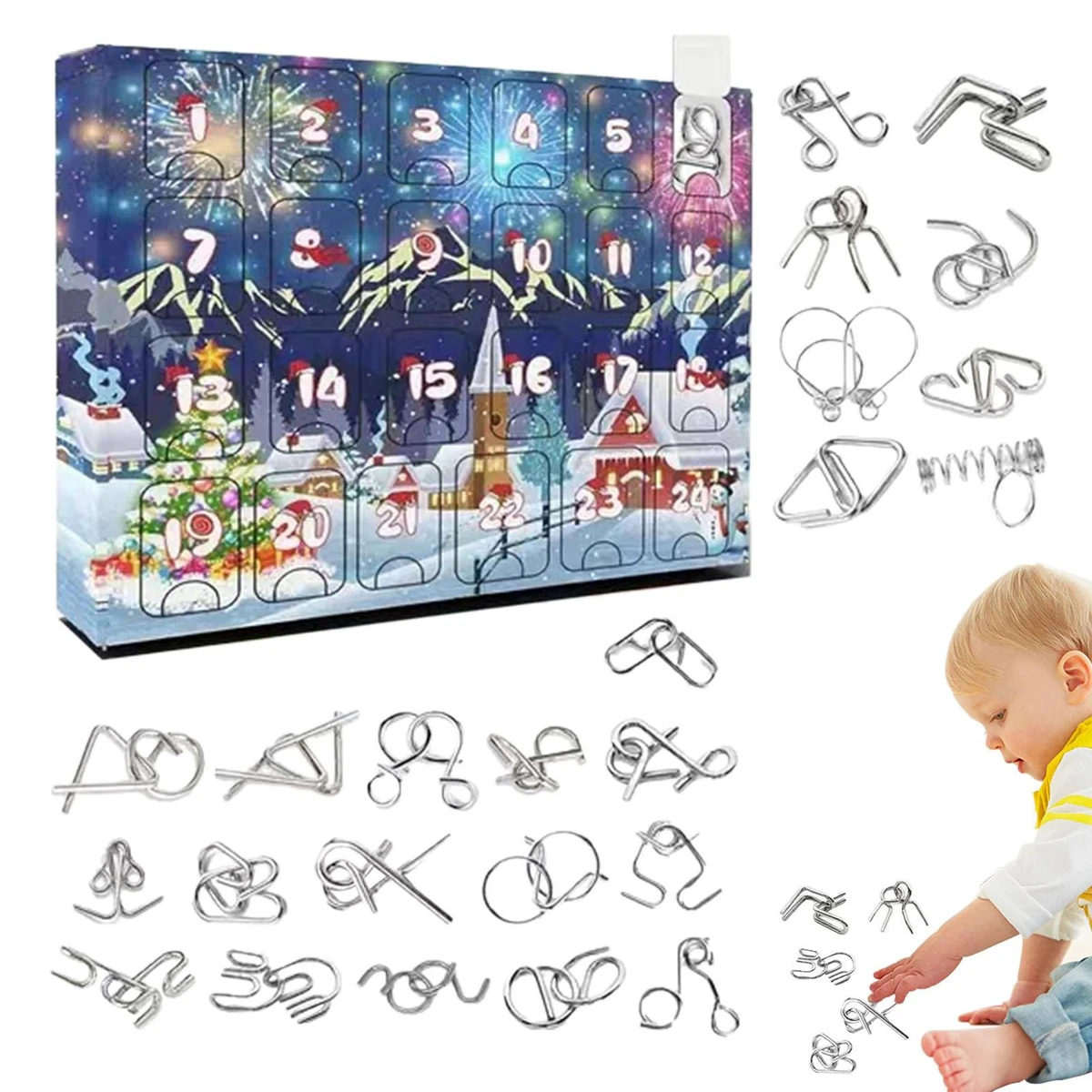 Brain Teaser Puzzles Advent Calendar 24 Days Of Game Reliever Educational  Toys | eBay