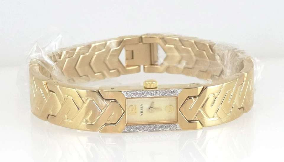 YEMA Paris YM900 Mujer 3-3/4 Ligne Cuarzo 1/2 Brazalete Reloj Cub Zir *Nuevo De Colección Foto 2 de 4