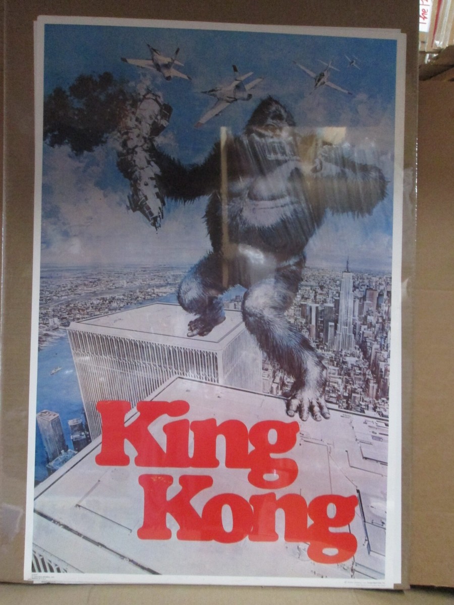 King Kong 1976 Vintage Poster Movie twin towers Inv#7444 | eBay