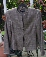 Sofisticated Jones New York Jacket Blazer Women  s Size 10 Black  White Tweed