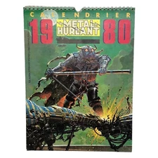 Vintage 1980 METAL HURLANT Calendar French Comics Artwork Magazine DC 2036 2064