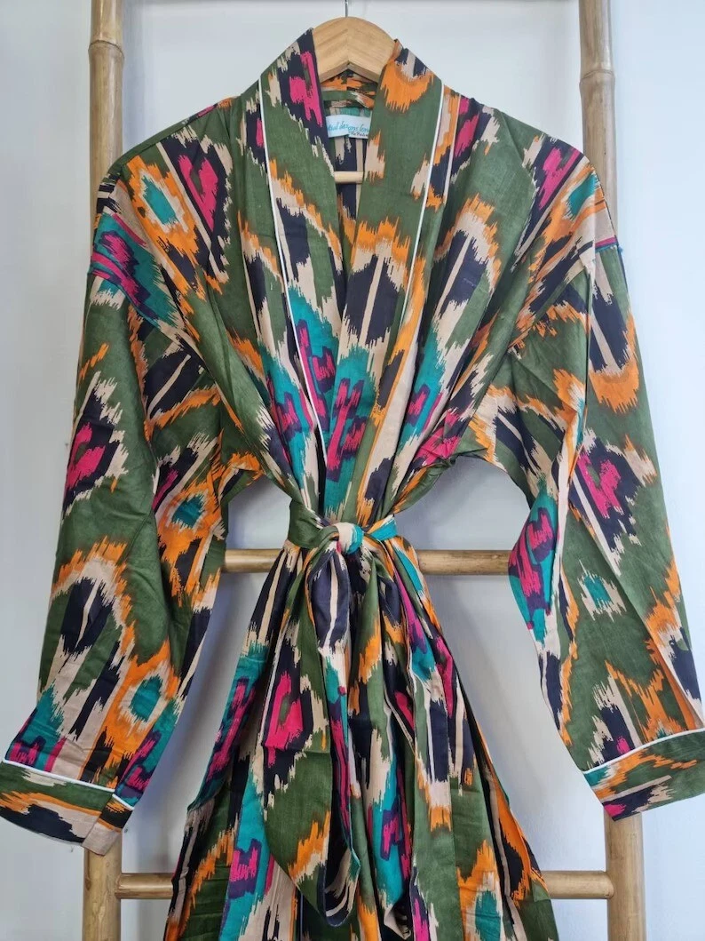 Green kimono deals robe