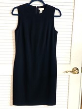 Ann Taylor Black Shift Dress Sleeveless Zip Size 6 Women EUC