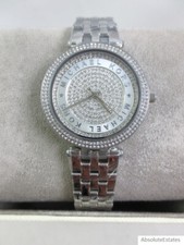 NEW Michael Kors Darci Crystal Silver Glitz Stainless Steel Watch MK4591 Box NWT