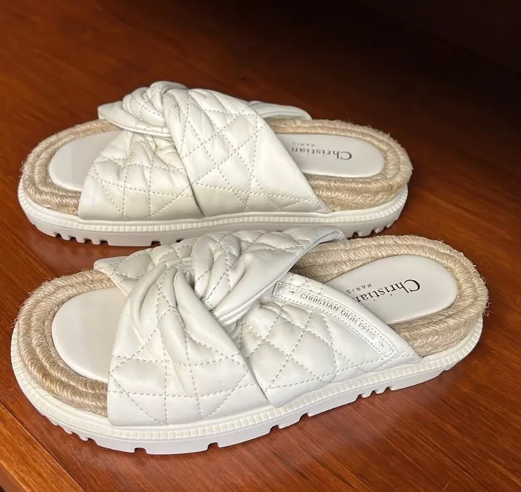 Sandales Christian Dior Cannage en cuir matelassé torsadé D neuves pointure 36,5
