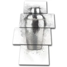 Cocktail Shaker Abstract Food Kitchen MULTI CANVAS WALL ART Picture Print