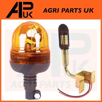 APUK Flexible Flashing Beacon Warning Light &90 DIN Pole for John Deere Case Tractor