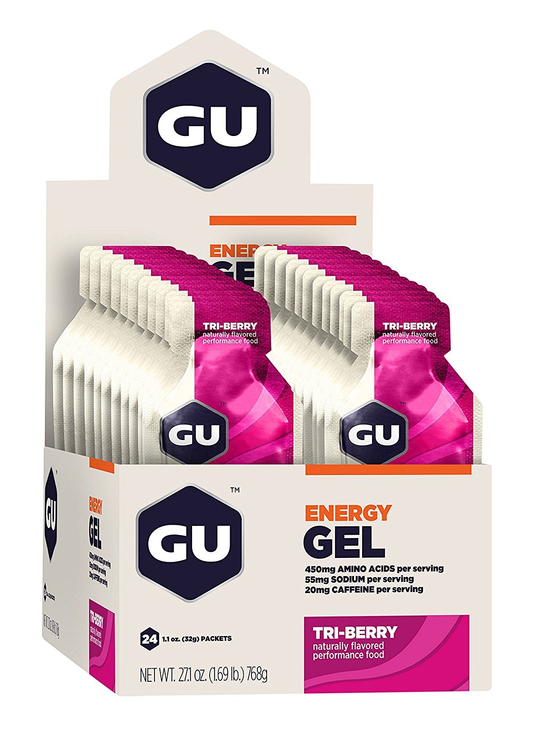 GU Original Sports Nutrition Energy Gels 24 Gel Count Case Fitness