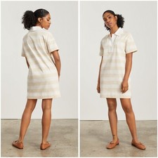 NWT Everlane The Organic Cotton Polo Mini Dress in Beech/ Bone