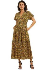 NICHOLAS Amina Pocket Midi Dress Work Wedding Size 16 AU RRP 495 WITH DEFECTS