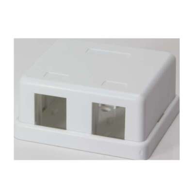 LogiLink Aufputz Leergehäuse Keystone Wanddose Modul 2-Port UTP 62x59x29mm weiß